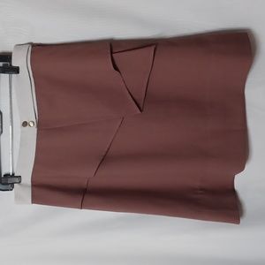 Ellie Makir Women's Brown/Beige Skirt Asymmetrical layered Front. XL